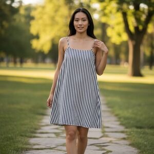 a new day Black and White Striped Mini Dress